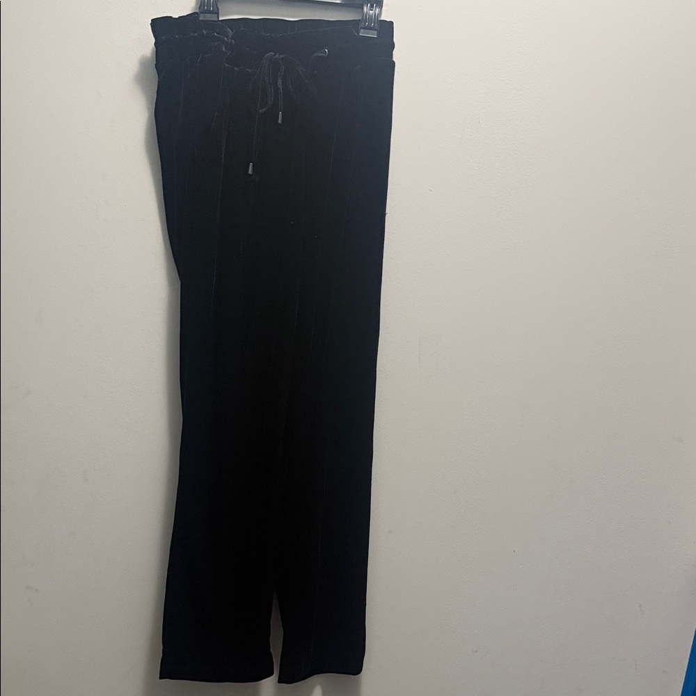 Black velvet pants